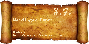 Weidinger Fanni névjegykártya